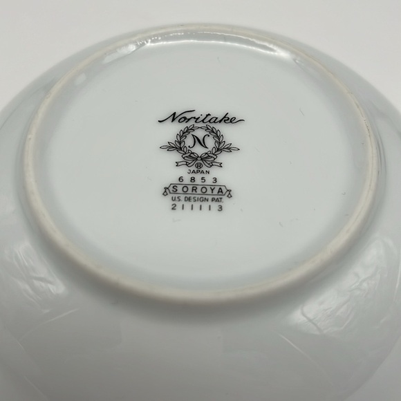 Noritake Soroya 6853 6” Cereal Bowl Light Green Daisy Platinum Banded - Picture 6 of 9